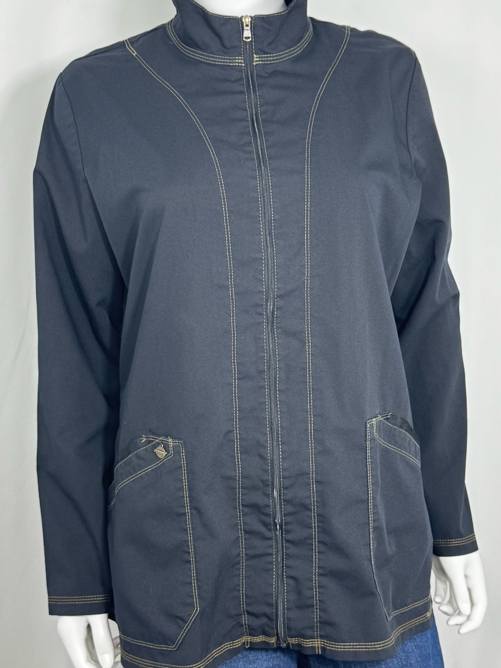 Dickies Essence Black Contrast Stitch Scrub Jacket Sz Large